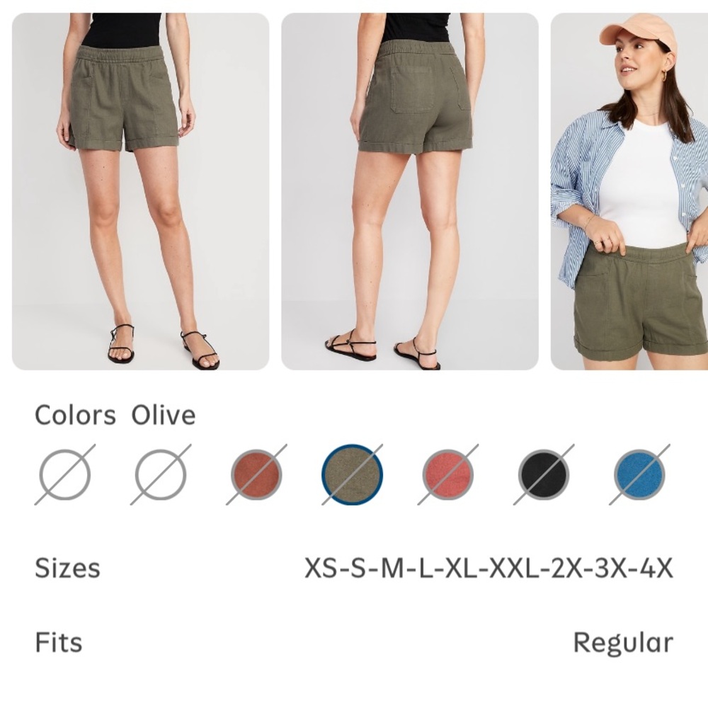 Old Navy Olive High Waist Women's Shorts
